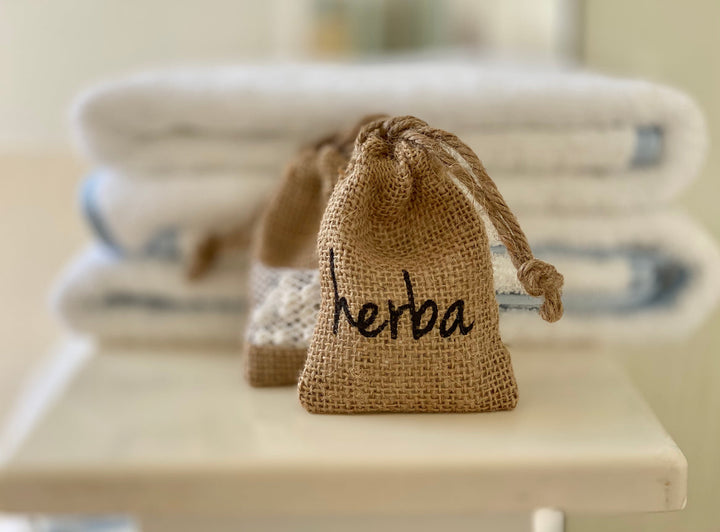 washed linen scented sachet - herba botanicals