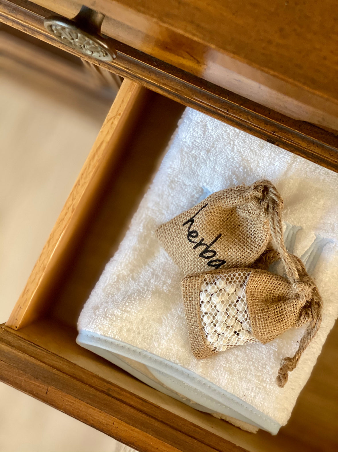 washed linen scented sachet - herba botanicals