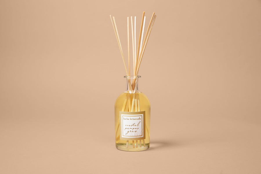 coastal pampas grass reed diffuser - herba botanicals