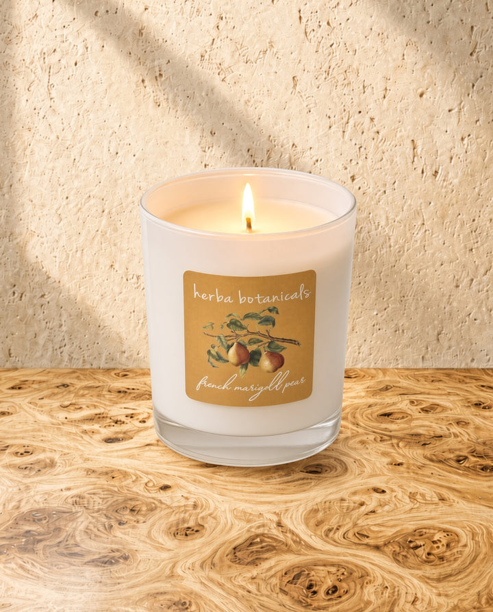 french marigold &amp; pear candle