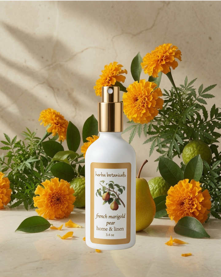 french marigold &amp; pear home &amp; linen spray