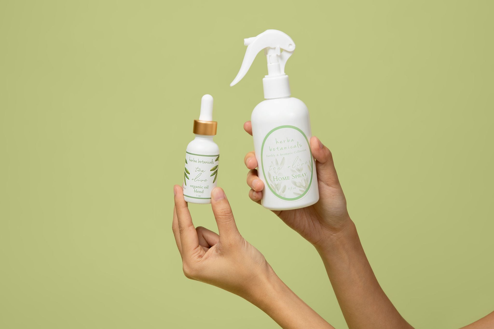 herba botanicals tea olive oil blend and spray