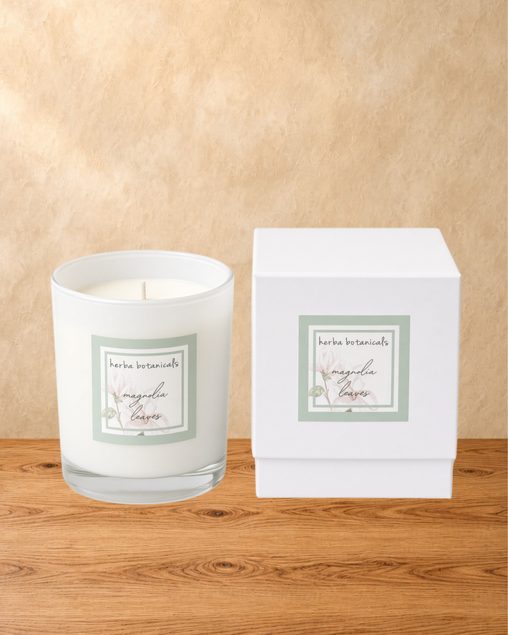 magnolia leaves candle
