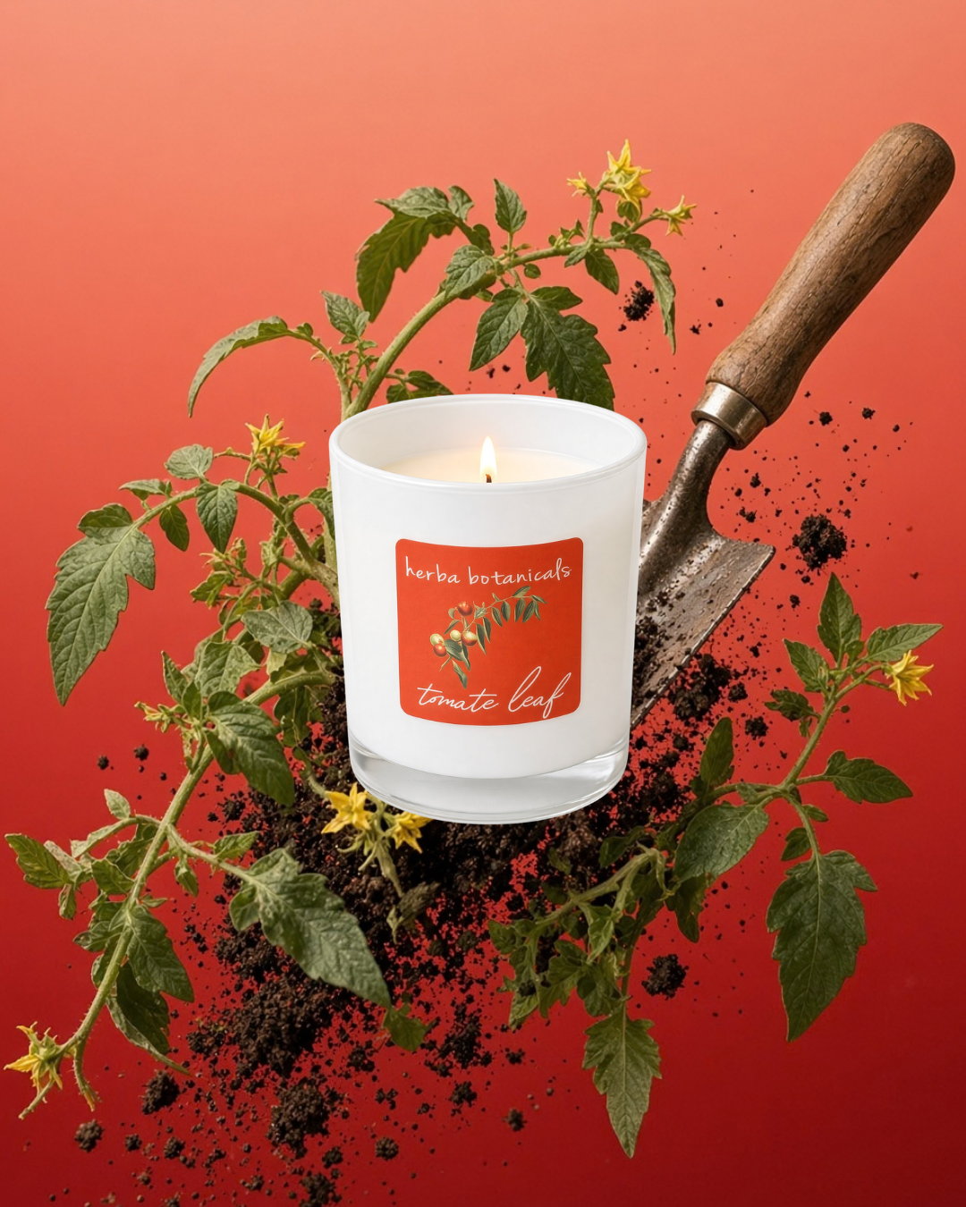 tomate leaf candle